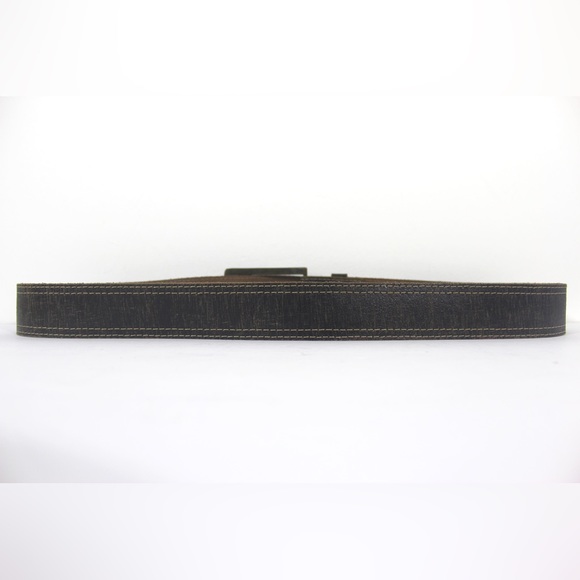 Distressed Black Gray Leather Belt Buffalo Made in Canada 35” - 39” Large unisex - Picture 9 of 9